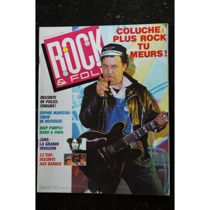 ROCK & FOLK 226  COLUCHE Sophie MARCEAU  Deep Purple  CURE  ZZ Top