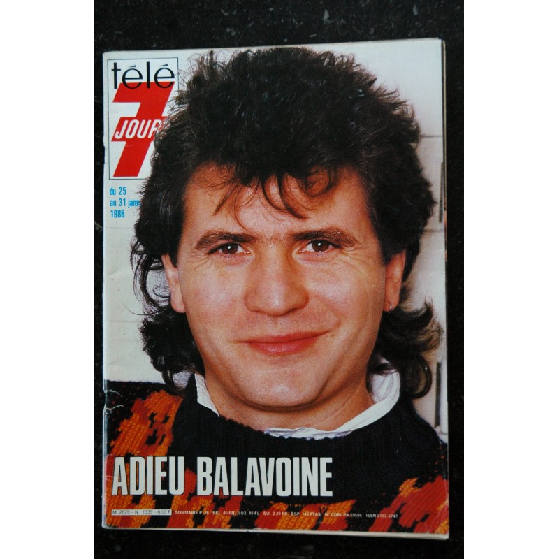 Télé 7 Jours  N° 1339  1986    BALAVOINE    Cover + 2 pages