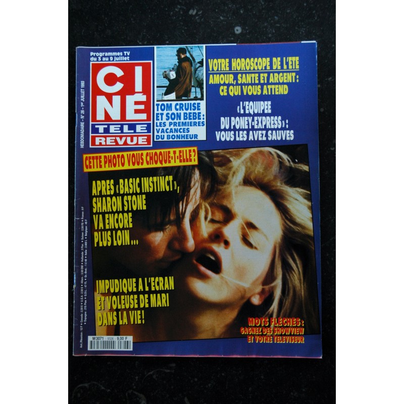 CINE TELE REVUE 9337  SHARON STONE  COVER  + 3 pages