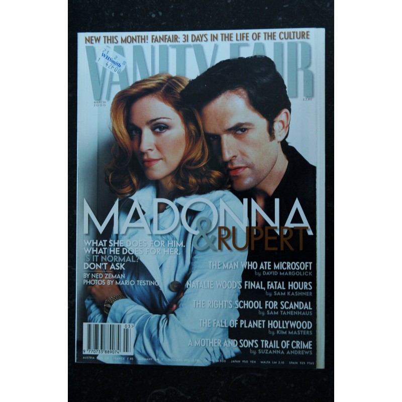 VANITY FAIR Us 475 MARCH 2000 COVER MADONNA & RUPERT
