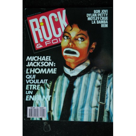 ROCK & FOLK 245 BON JOVI REM DYLAN PETTY MOTLEY CRUE MICHAEL JACKSON POSTER 1987