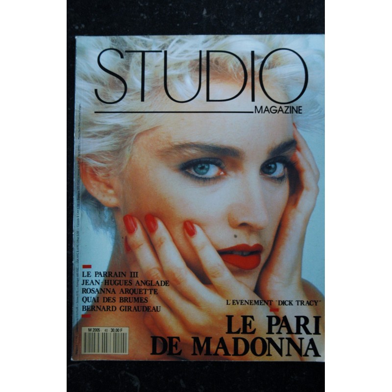 STUDIO MAGAZINE 40 COVER MADONNA 12 PAGES 1990 DICK TRACY ROSANNA ARQUETTE J.H. ANGLADE DICK TRACY