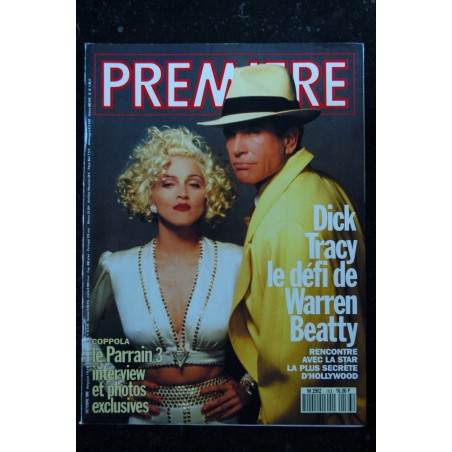 PREMIERE 163 OCTOBRE 1990 BRUCE WILLIS DICK TRACY DEFI DE WARREN BEATTY MADONNA