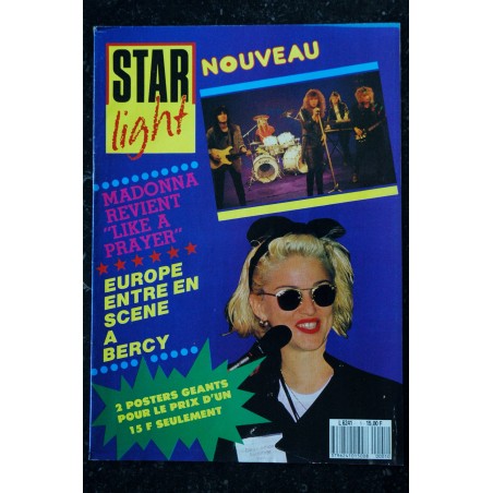 STAR LIGHT N° 1 1989 MADONNA REVIENT LIKE A PRAYER 8 PAGES + POSTER GEANT EUROPE A BERCY