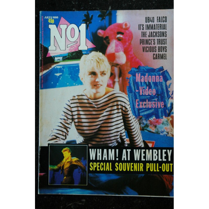 N°-1 NUMBER ONE 5 SEPTEMBER 1987 COVER MADONNA INTERVIEW 6 PAGES WHO'S THAT GIRL + POSTER A-HA CALENDRIER MORTEN