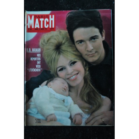 PARIS MATCH 834 3 AVRIL 1965 COVER BRIGITTE BARDOT & JEANNE MOREAU CHARLES AZNAVOUR LE TRIOMPHE D'UN POETE