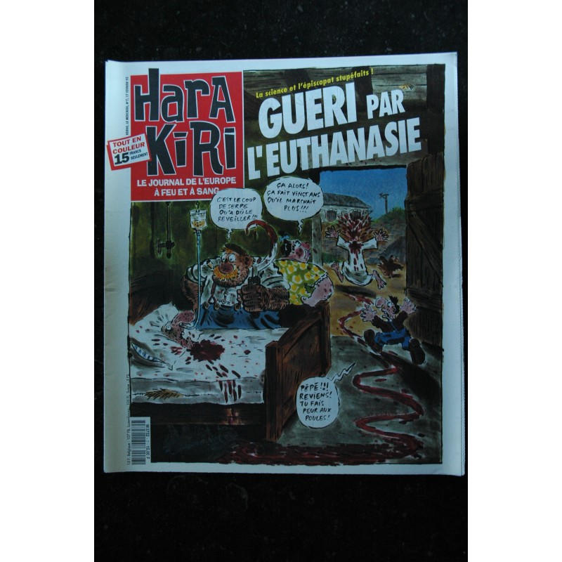 HARA KIRI Hebdo     6  RARE  * 1993 *  Le journal de l'Europe à feu et à sang   *   Le Pape a distribué ses cacahouetes