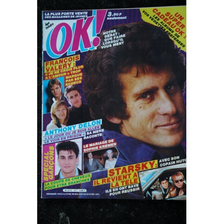 OK ! âge tendre 377  STARSKY  ANTHONY DELON FRANCOIS VALERY