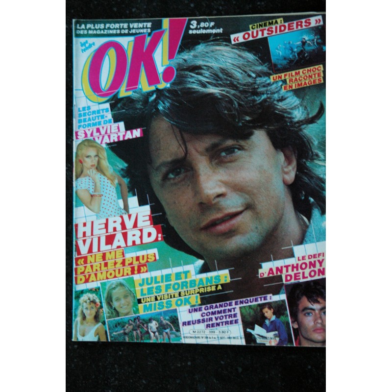 OK ! âge tendre 399  HERVE VILARD  SYLVIE VARTAN JULIE LES FORBANS ANTHONY DELON