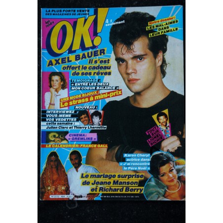 OK ! âge tendre 464  AXEL BAUER  FRANCE GALL + Poster JEANE MANSON RICHARD BERRY