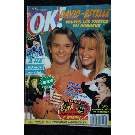 OK ! âge tendre 713 A-HA BROS PAULA ABDUL CYNDI LAUPER DAVID ET ESTELLE HALLYDAY POSTER 89
