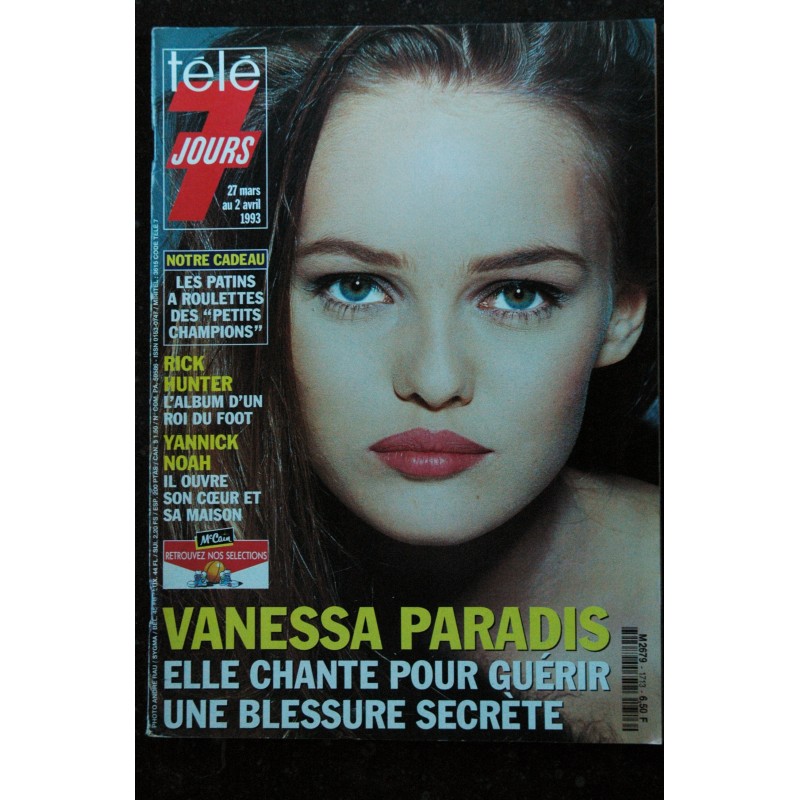 Télé 7 Jours  1595  *  1990  *  VANESSA PARADIS Cover + 4 pages  ROMY SCHNEIDER  Tino ROSSI BOHRINGER