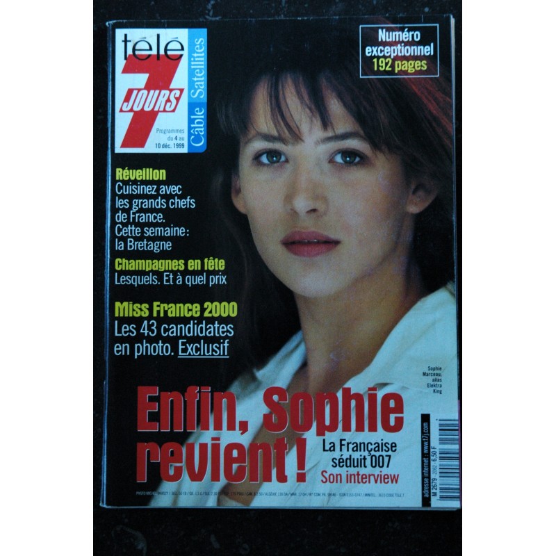 Télé 7 Jours  1645  *  1991  *     SOPHIE MARCEAU cover + 4 pages   MONTAND Freddy MERCURY Victor LANOUX