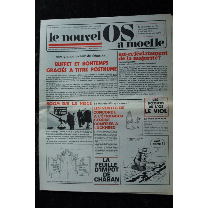 le nouvel OS à moelle  n°   2  *  11 février 1976  *