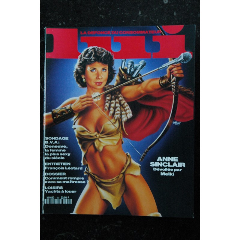 LUI 044 1991 JUIN RARECOVER  ANNE SINCLAIR NON CENSUREE PAR MELKI INTIMITE FLOC'H STARS INGENUES