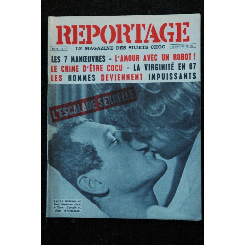 REPORTAGE le magazine des sujets choc  n° 26  * 1967 * Histoire et géographie du NU et du naturisme