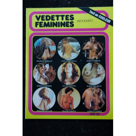 Vedettes Féminines Incognito  n°  2  * 1981 *  Jane BIRKIN Edwige FENECH Ursula ANDRESS  *  ALL NUDE