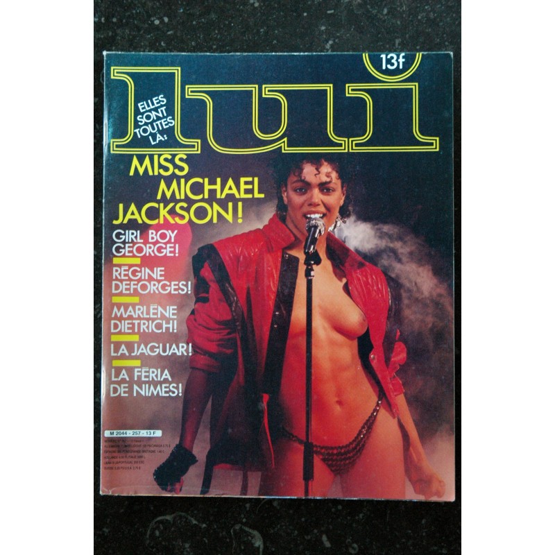 LUI 257 JUIN 1985 JAGUAR MISS MICHAEL JACKSON NUE CHARME PHOTO JEFF DUNAS NEWMAN EROTIQUE