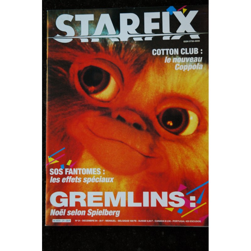 STARFIX 020  n° 20  * 1984 *    SOPHIE MARCEAU  ZULAWSKI  SOS FANTOMES  SAM SHEPARD