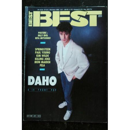 BEST 221 DECEMBRE 1986 COVER ETIENNE DAHO KIM WILDE SPRINGSTEEN IRON MAIDEN FELA POSTERS BILLY IDOL RITA MITSOUKO