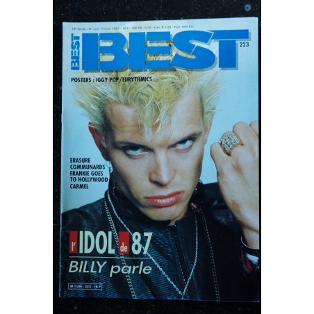 BEST 221 DECEMBRE 1986 COVER ETIENNE DAHO KIM WILDE SPRINGSTEEN IRON MAIDEN FELA POSTERS BILLY IDOL RITA MITSOUKO