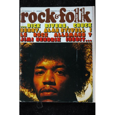 ROCK & FOLK 072  n° 72 JANVIER 1973 ROXY MUSIC PINK FLOYD CHICAGO BRASSENS ANGE SANTANE