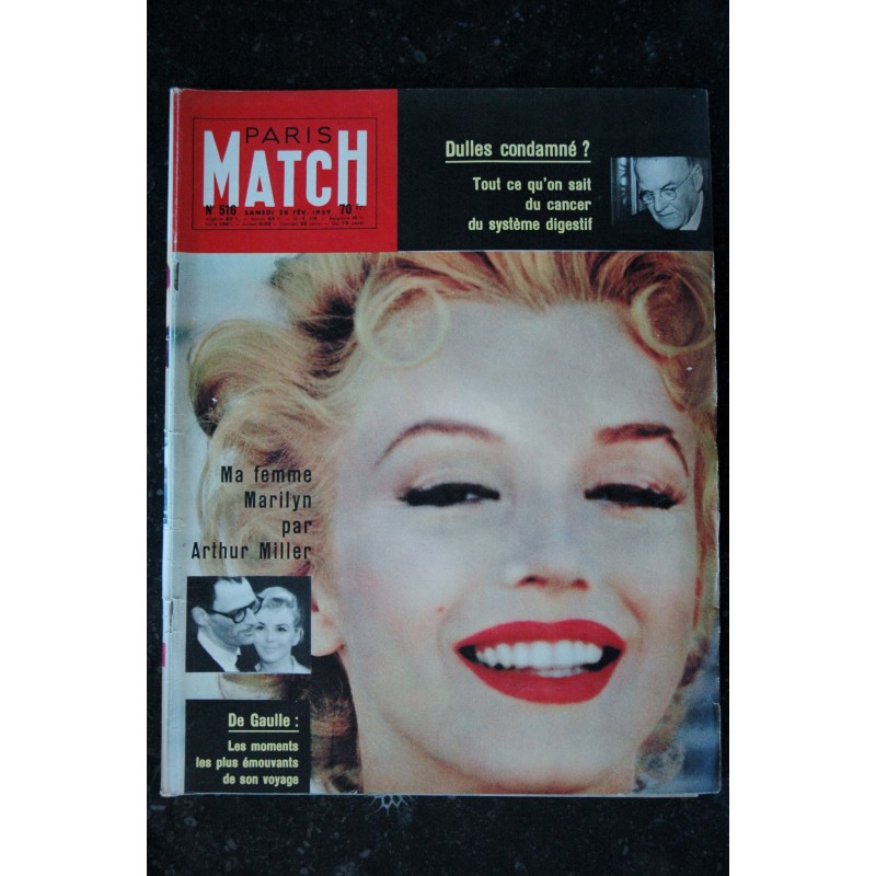 PARIS MATCH N°  516 DU 28 FEVRIER 1959 MARILYN MONROE MA FEMME PAR ARTHUR MILLER