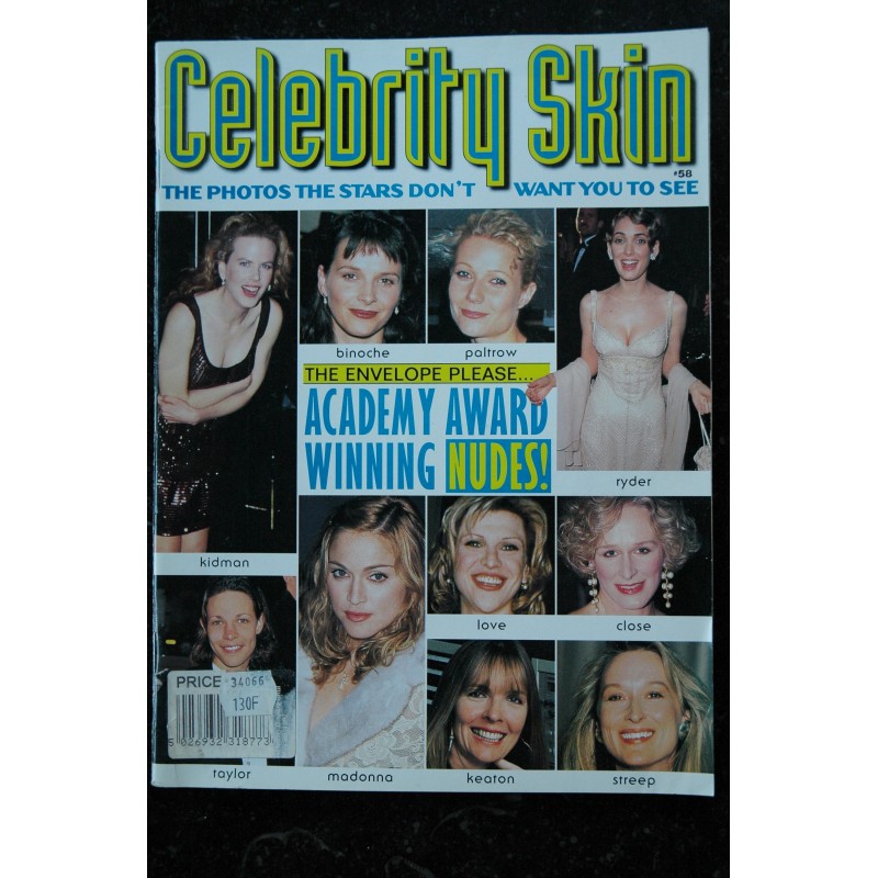 CELEBRITY SKIN 1996  55  Hayek Hurley Thurman Lee Barrymore Lewis Herzigova Madonna Beart Kinski Lopez Paltrow