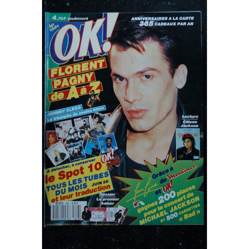 OK ! âge tendre 643  FLORENT PAGNY  A -HA  Patrick SWAYZE