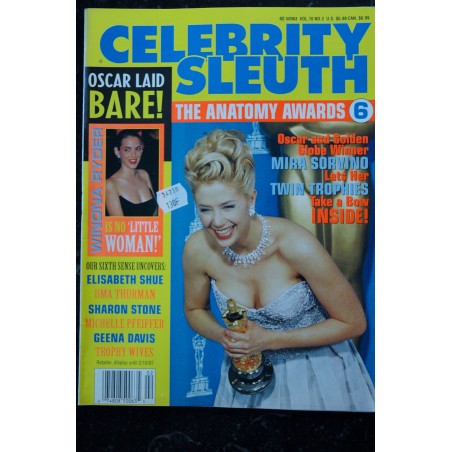 CELEBRITY SLEUTH Vol 10  n° 01  Pamela Anderson Gena Lee Nolin Natalie Jay Tea Leoni Roxanne Hart Lauren Hutton