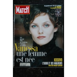 PARIS MATCH N° 2603 1999 Avril  VANESSA PARADIS COVER + 6 Pages - Patrick SABATIER Monica LEWINSKY Marie LAFORET Jean YANNE