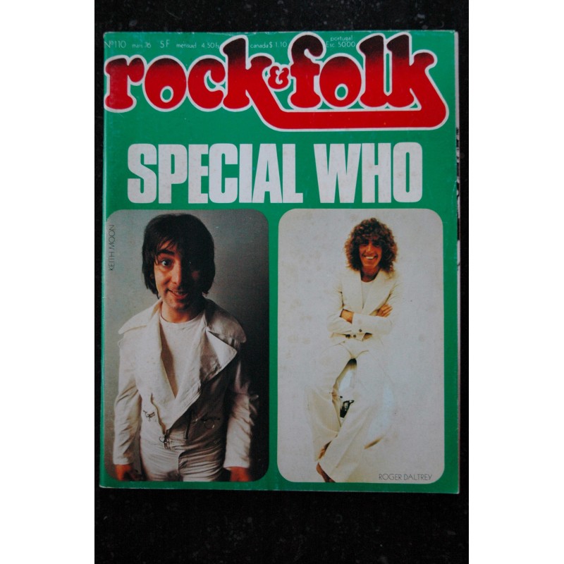 ROCK & FOLK 110 MARS 1976 SPECIAL WHO  Ken RUSSELL CHARLEBOIS Patty SMITH GIRLS