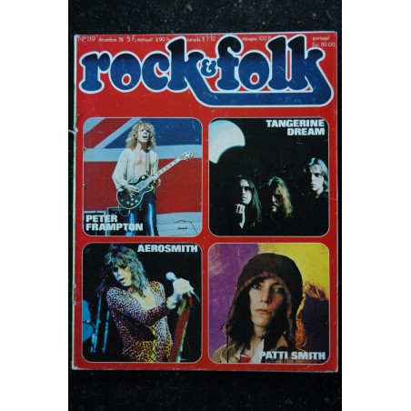 ROCK & FOLK 119 DECEMBRE 1976 Peter FRAMPTON TANGERINE DREAMS AEROSMITH Patti SMITH LAVILLIERS BEE GEES