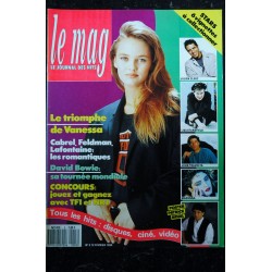 LE MAG 3 1990 COVER VANESSA PARADIS + POSTER PATRICK BRUEL DAVID BOWIE MADONNA JOHN TRAVOLTA LISA STANSFIRLS JULIEN CLERC