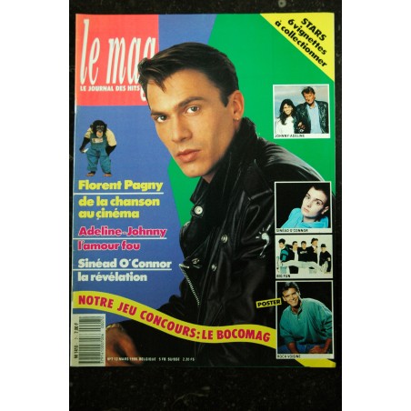 LE MAG 2 1990 COVER PATRICIA KAAS + POSTER MILLI VANILLI CINDY LAUPER JOHNNY CLEGG EMMANUELLE BEART THIERRY LHERMITTE