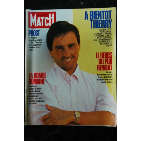 PARIS MATCH N° 1957  1986   THIERRY LE LURON  Ses obsèques à La Madeleine