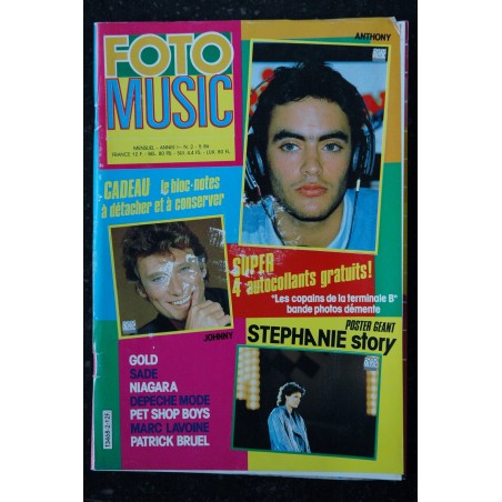 FOTO MUSIC 2 1986 JOHNNY HALLYDAY GOLD SADE NIAGARA DEPECHE MODE PET SHOP BOYS + POSTER GEANT STEPHANIE DE MONACO