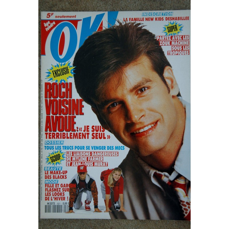 OK ! âge tendre 754 JUIN 1990 COVER ROCH VOISINE + FICHES SPOT 10 CLAUDE FRANCOIS NICK KAMEN MADONNA PREMIERE DICK TRACY