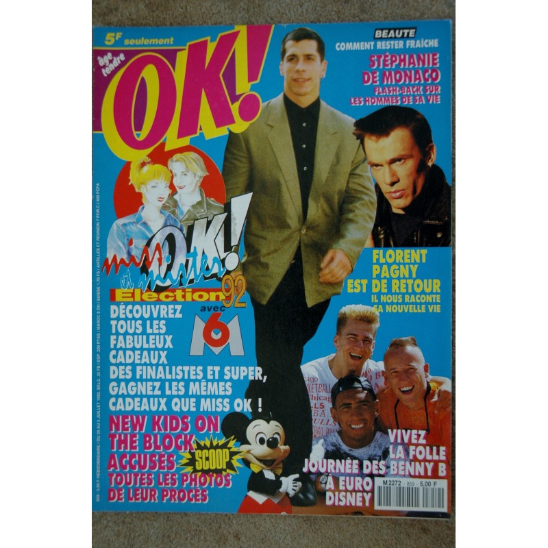 OK ! âge tendre 712 SEPTEMBRE 1989 AVALANCHE SANDRA DAVID ET ESTELLE HALLYDAY PATRICIA KAAS