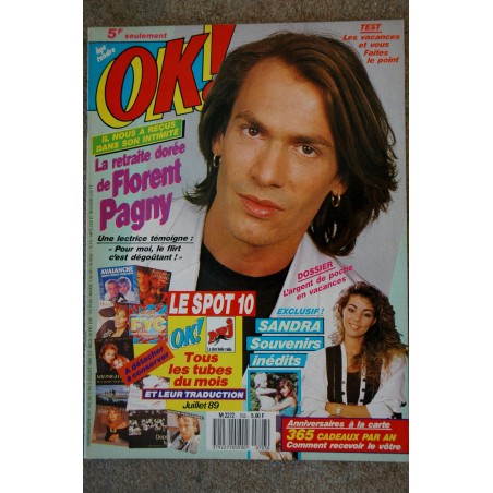 OK ! âge tendre 703 SANDRA SOUVENIRS INEDITS FLORENT PAGNY DANS SON INTIMITE LES TUBES 1989