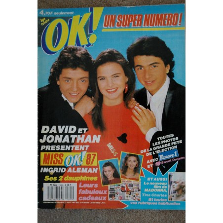 OK ! âge tendre 599 DAVID ET JONATHAN INGRID ALEMAN TINA CHARLES LE FILM DE MADONNA 1987