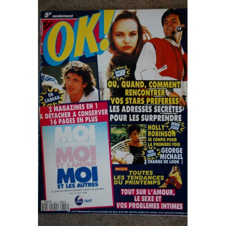 OK ! âge tendre 844 MARS 1992 LES NEW KIDS JUSTINE PREMIERS BAISERS + ROMAN PHOTO