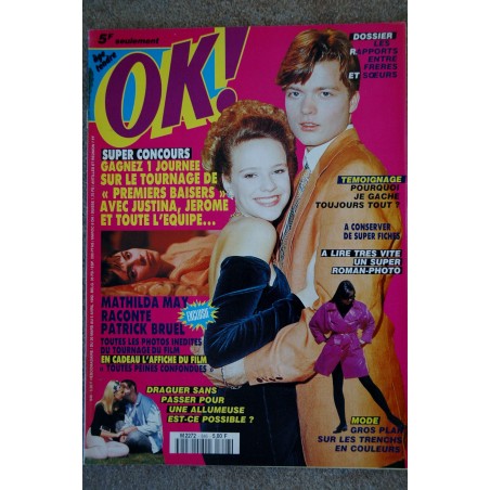 OK ! âge tendre 734 FEVRIER 1990 COVER PATRICIA KAAS FRANCOIS FELDMAN ROCH VOISINE MINI POSTER