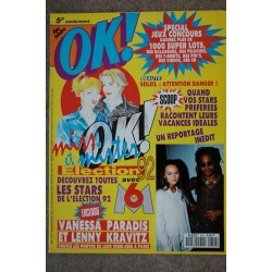 OK ! âge tendre 858 JUIN 1992 VANESSA PARADIS ET LENNY KRAVITZ