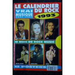 VRAI MUSIQUE HS 3 CALENDRIER 1993 VANESSA PARADIS MADONNA PRINCE MICHAEL JACKSON ROCH VOISINE 12 POSTERS