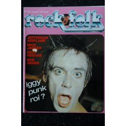 ROCK & FOLK 130 Novembre 1977  IGGY JEFFERSON AIRPLANE MICK JAGGER BOB SEGER Marc BOLAN Peter Gabriel