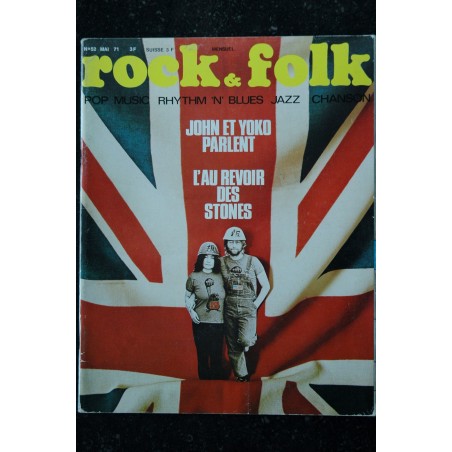 ROCK & FOLK 052 1971 MAI COVER JOHN LENON & YOKO ELVIS PRESLEY PETE DROUOT ELTON JOHN UNDERGROUND