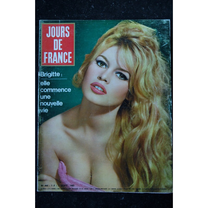 JOURS DE FRANCE 293 25 JUIN 1960 COVER BRIGITTE BARDOT UNE ANNEE DE MARIAGE