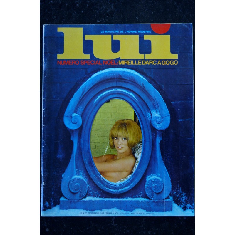 LUI 059 1968 DECEMBRE COVER MIREILLE DARC NUDE 10 PAGES PAR MICHEL AUDIARD PIERRE DAC ALEXA CURTIS ASLAN 1968