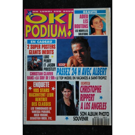 OK PODIUM !  15 1993 08  Jason PRIESTLEY  Luke PERRY  VANESSA PARADIS Ophélie WINTER Arnold SCHWARZENEGGER